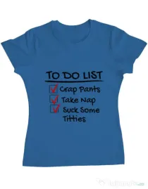 Tricou ADLER dama To do list Albastru azuriu