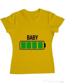 Tricou ADLER dama Baby battery Galben