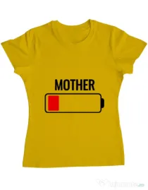 Tricou ADLER dama Mother battery Galben