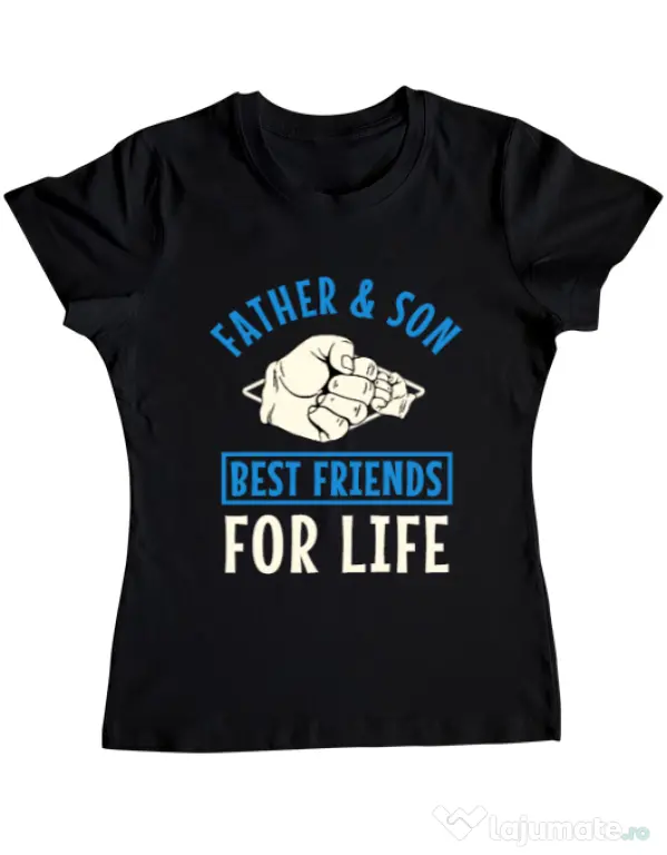 Tricou ADLER dama Father and son Negru