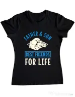 Tricou ADLER dama Father and son Negru