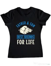 Tricou ADLER dama Father and son Negru