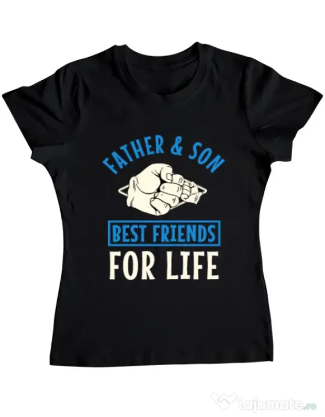 Tricou ADLER dama Father and son Negru