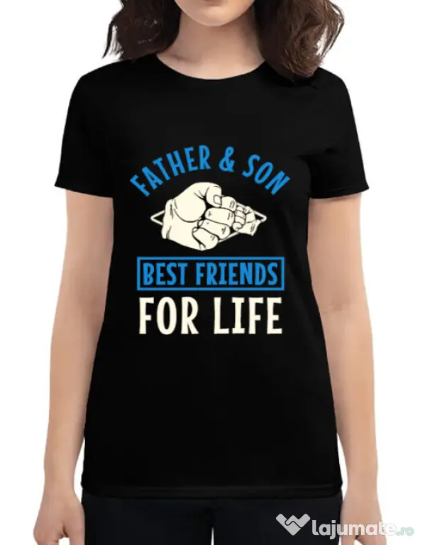 Tricou ADLER dama Father and son Negru