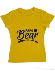 Tricou ADLER dama Papa bear Galben