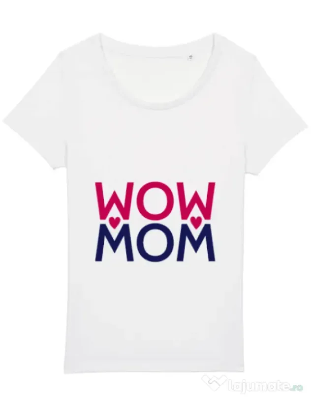 Tricou STANLEY STELLA dama Wow mom Alb