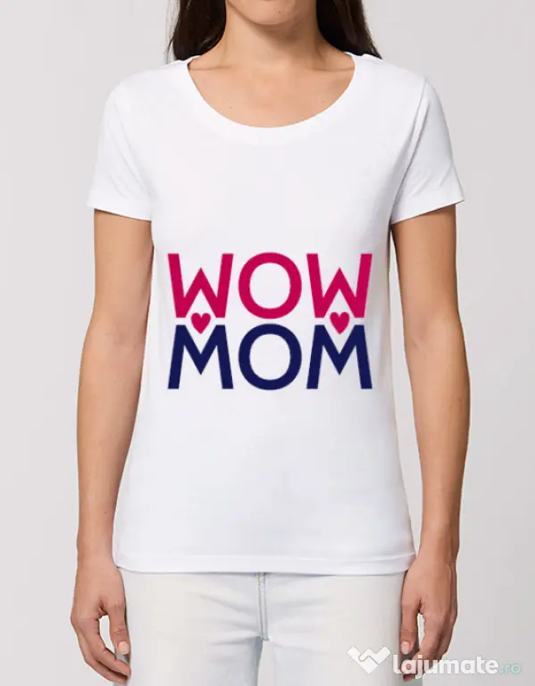 Tricou STANLEY STELLA dama Wow mom Alb