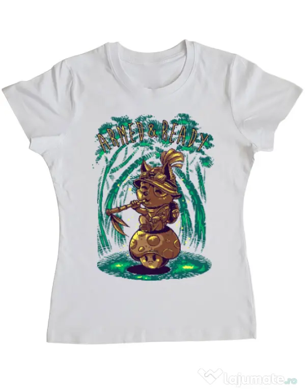 Tricou ADLER dama Armed and ready Alb