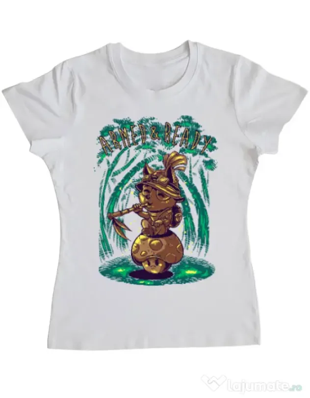 Tricou ADLER dama Armed and ready Alb