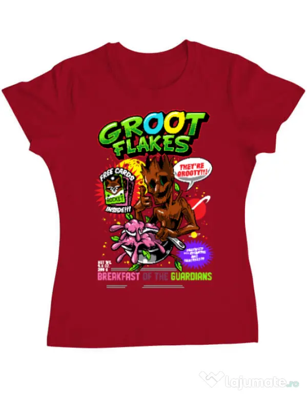 Tricou ADLER dama Groot flakes Rosu