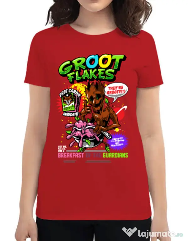 Tricou ADLER dama Groot flakes Rosu