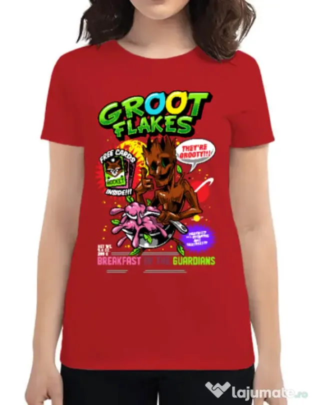 Tricou ADLER dama Groot flakes Rosu
