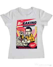 Tricou ADLER dama Jesse breakfast Alb
