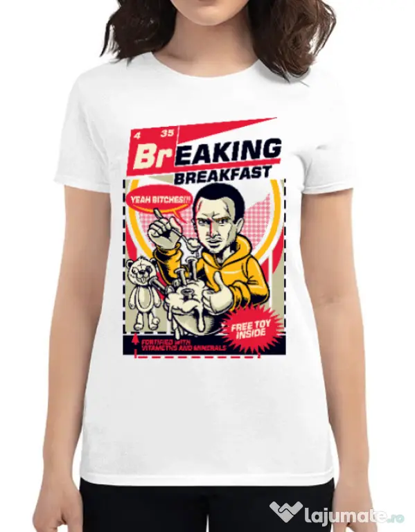 Tricou ADLER dama Jesse breakfast Alb