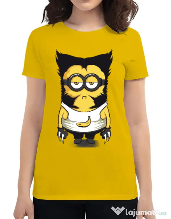 Tricou ADLER dama Wolve minion Galben