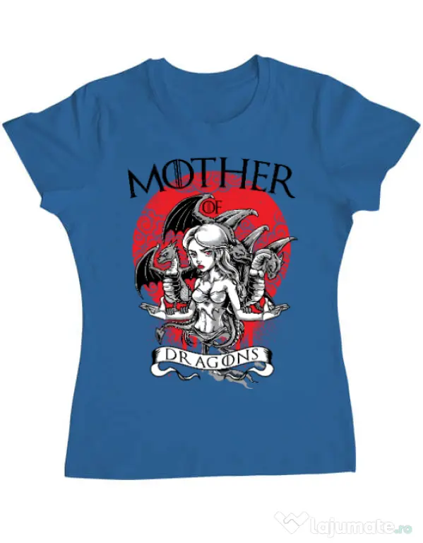 Tricou ADLER dama Mother of dragons Albastru azuriu