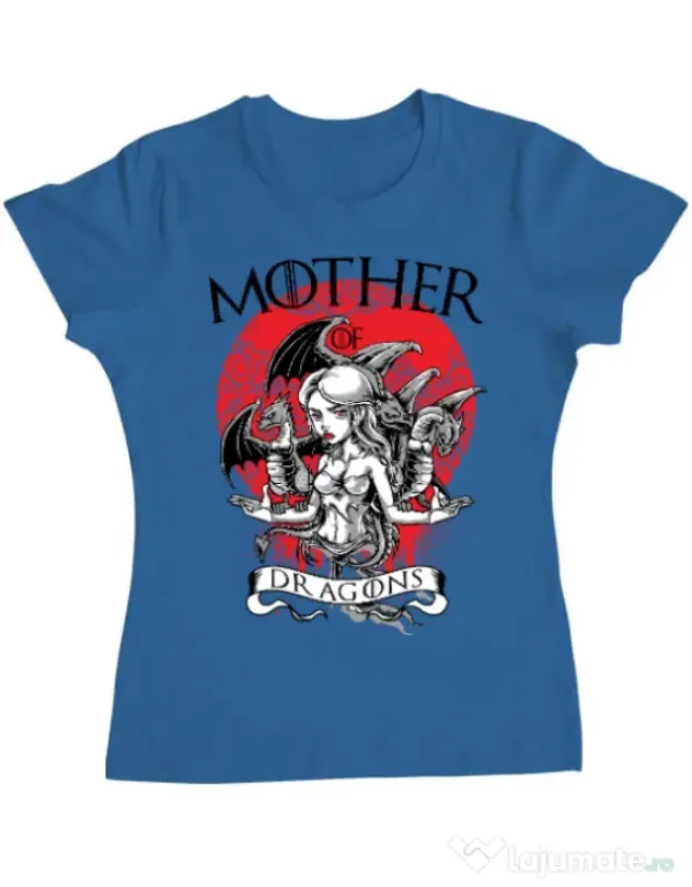 Tricou ADLER dama Mother of dragons Albastru azuriu