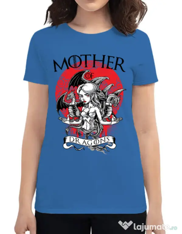 Tricou ADLER dama Mother of dragons Albastru azuriu