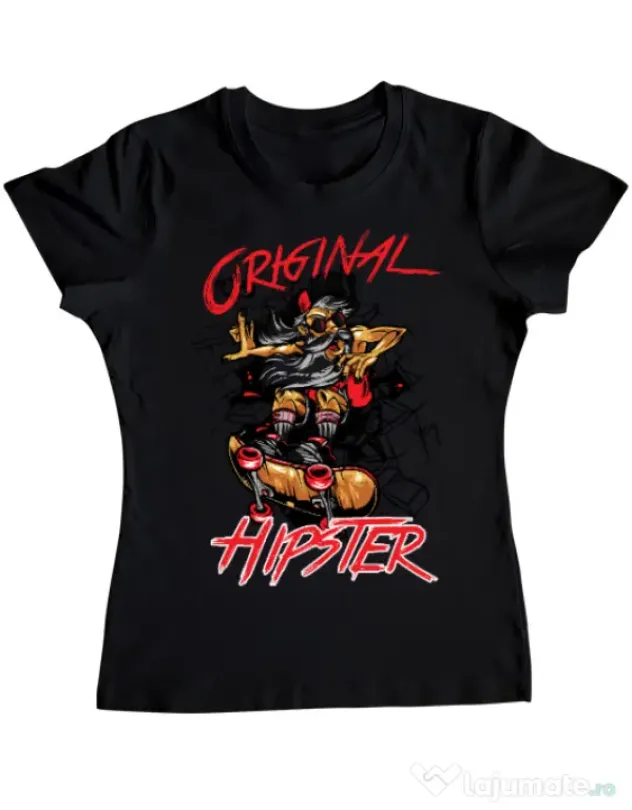 Tricou ADLER dama Original hipster Negru