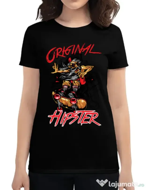 Tricou ADLER dama Original hipster Negru