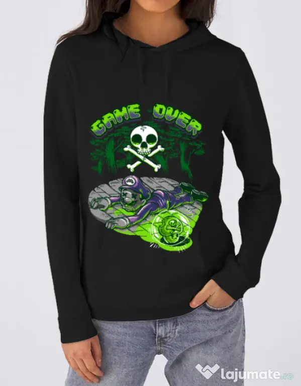 Hoodie dama cu gluga Poisonous mushroom Negru