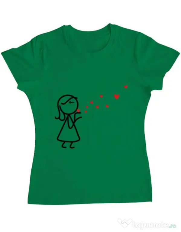 Tricou ADLER dama Catching love 2 Verde mediu
