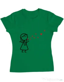 Tricou ADLER dama Catching love 2 Verde mediu