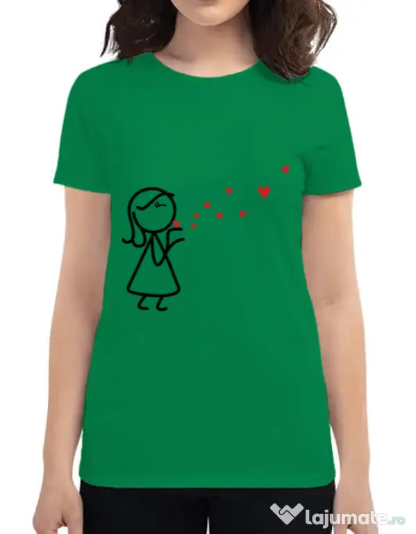 Tricou ADLER dama Catching love 2 Verde mediu