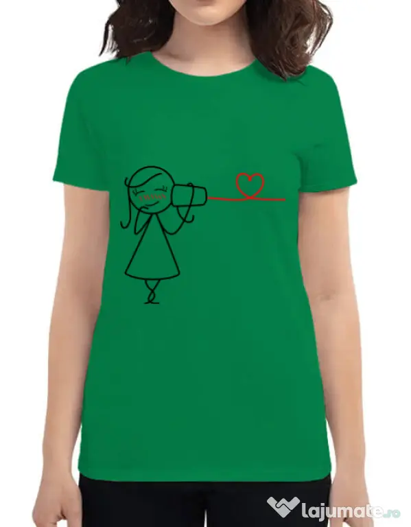 Tricou ADLER dama Cuvinte de dragoste 2 Verde mediu