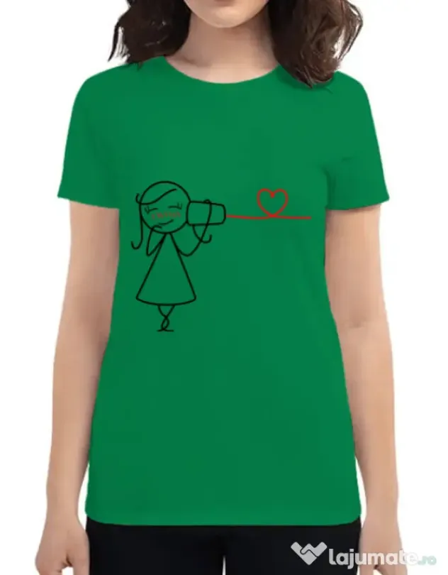 Tricou ADLER dama Cuvinte de dragoste 2 Verde mediu