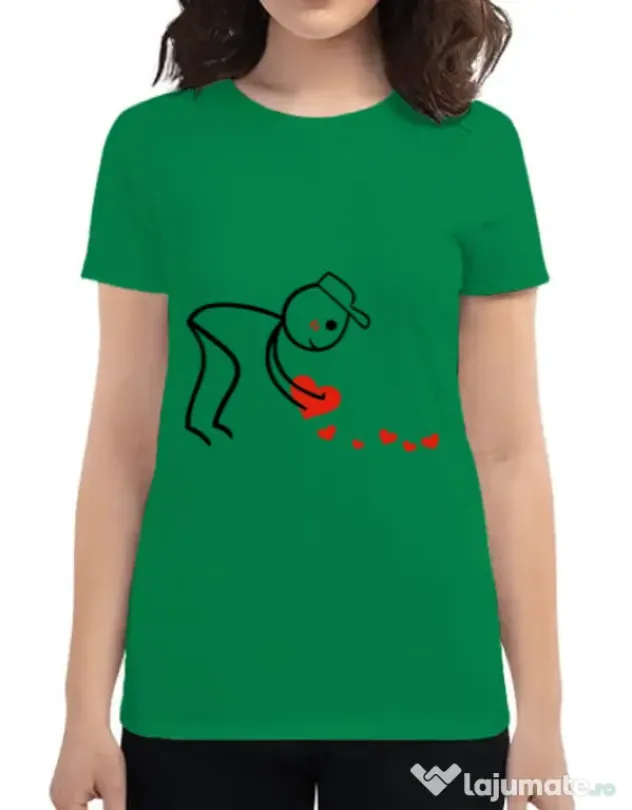 Tricou ADLER dama Dovezi de dragoste 2 Verde mediu