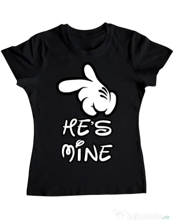Tricou ADLER dama He is mine Negru