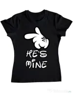 Tricou ADLER dama He is mine Negru