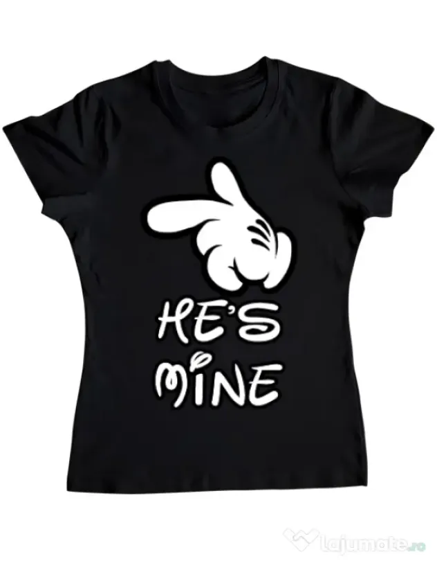 Tricou ADLER dama He is mine Negru