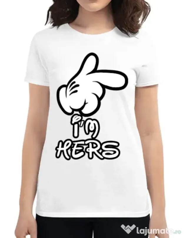 Tricou ADLER dama I am hers Alb