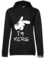 Hoodie dama cu gluga I am hers Negru