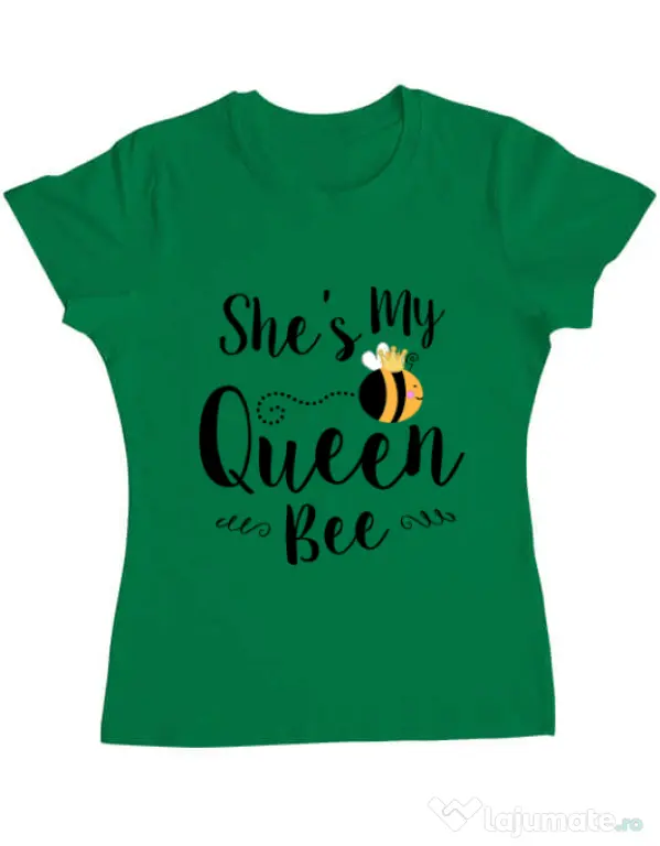 Tricou ADLER dama She is my queen bee Verde mediu