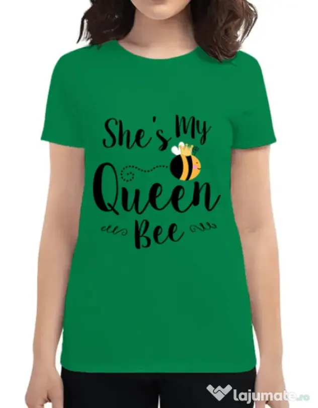Tricou ADLER dama She is my queen bee Verde mediu