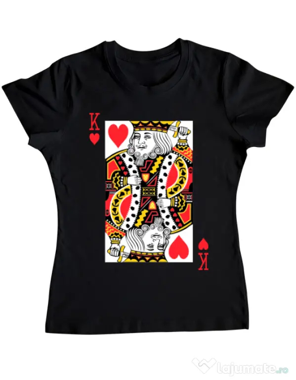 Tricou ADLER dama King of hearts Negru