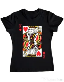 Tricou ADLER dama King of hearts Negru