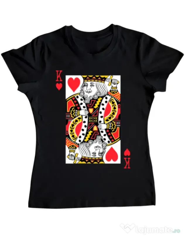 Tricou ADLER dama King of hearts Negru
