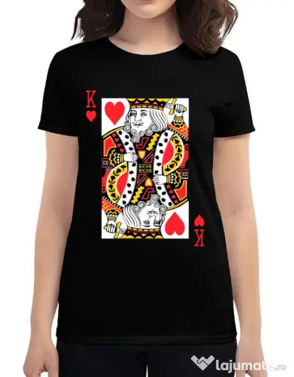 Tricou ADLER dama King of hearts Negru