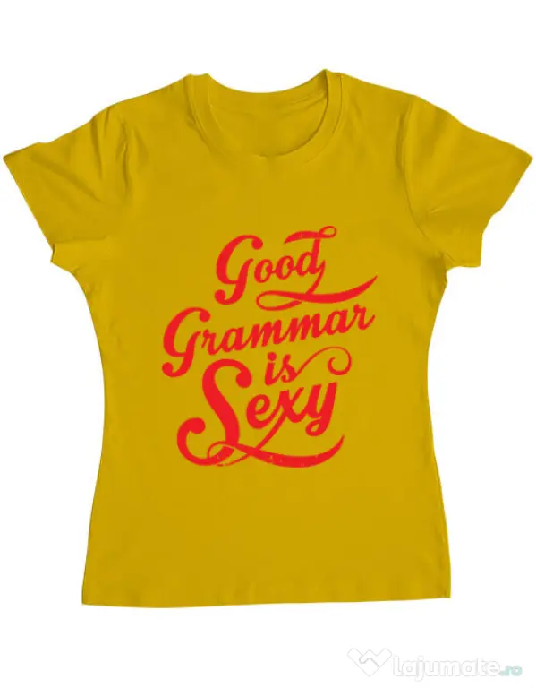 Tricou ADLER dama Good grammar Galben