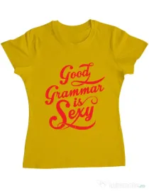 Tricou ADLER dama Good grammar Galben