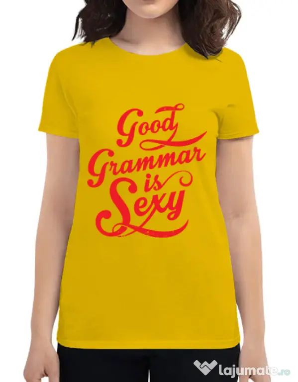 Tricou ADLER dama Good grammar Galben