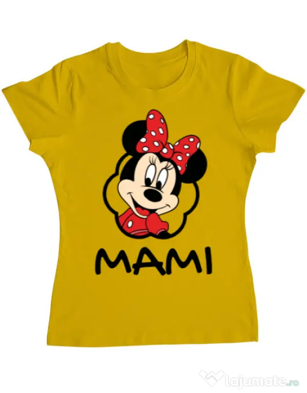 Tricou ADLER dama Mouse mommy Galben