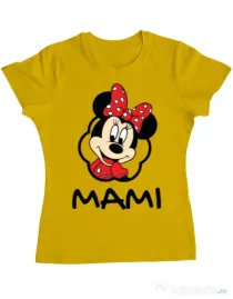 Tricou ADLER dama Mouse mommy Galben