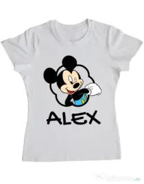 Tricou ADLER dama Mouse son Alb