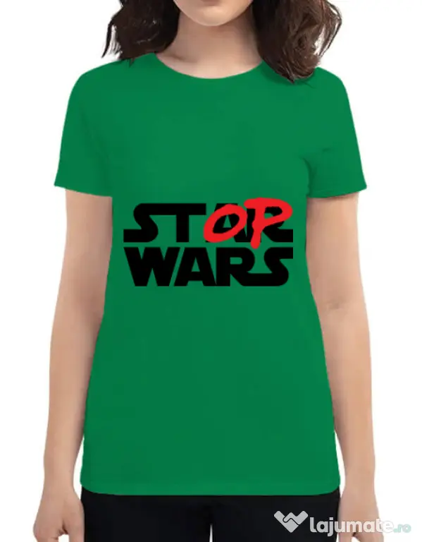 Tricou ADLER dama Stop wars Verde mediu