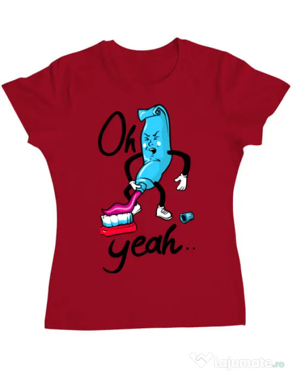 Tricou ADLER dama Oh yeah Rosu